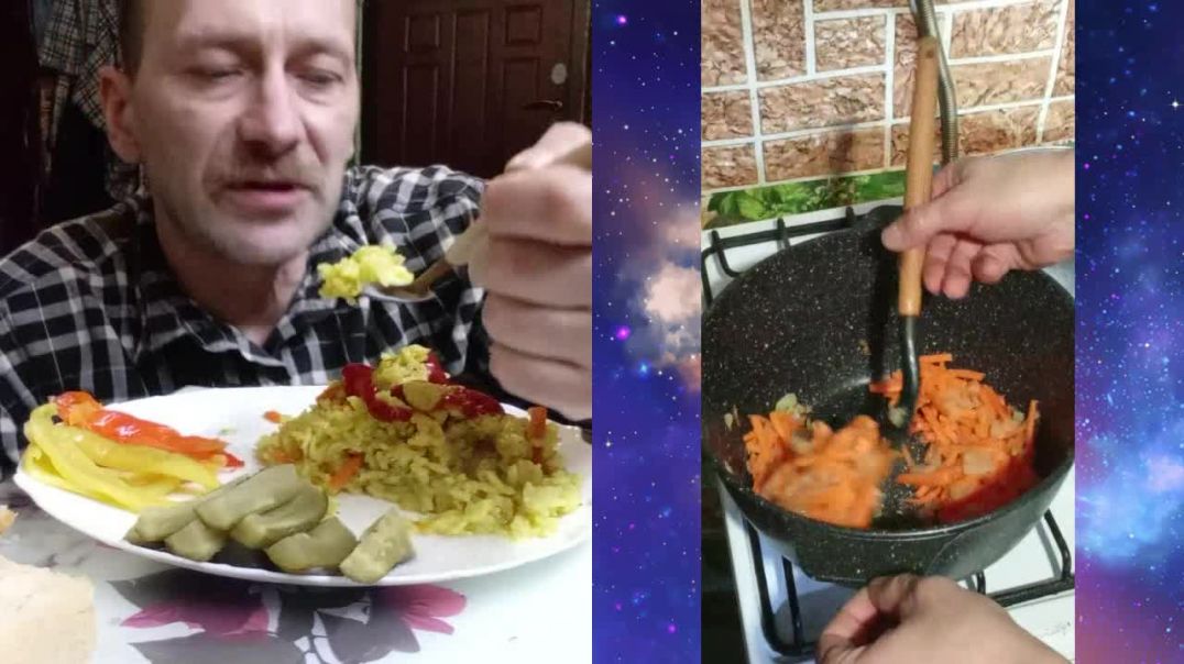 ⁣МУКБАНГ | ПЛОВ С ДОМАШНИМИ СОЛЕНЬЯМИ | ПРИГОТОВЛЕНИЕ ПЛОВА...